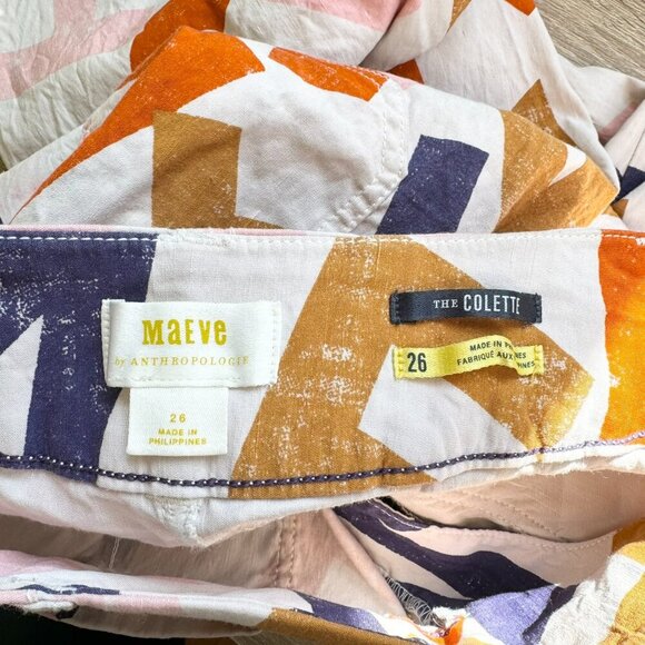 Anthropologie The Colette Linen Cropped Wide Leg Pants Je Taime Letters Print 26 - Picture 4 of 10